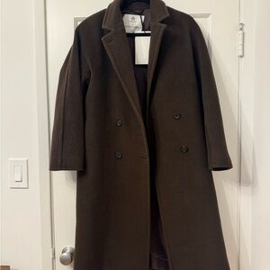 Aritzia Babaton Slouch Coat in Brown
